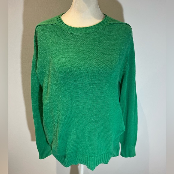 Vintage Braemar International Cotton Crewneck Kelly Green Sweater Size Medium - Picture 8 of 8